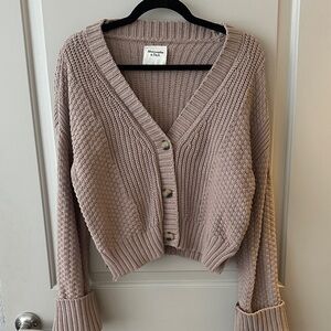 Abercrombie & Fitch Taupe Knit Cardigan